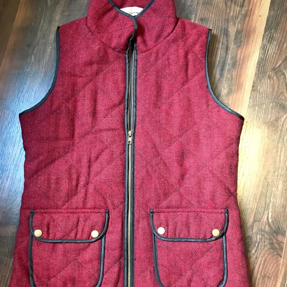 Red quilted vest